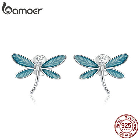 bamoer 925 Sterling Silver Dragonfly Earrings for Women Hypoallergenic Silver Jewelry for Kid Hypoallergenic earring BSE455 ► Photo 1/6