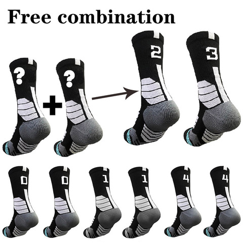 Professional basketball socks With Number Thermal Winter Thick Compression Ski Tubing Outdoor sports Fitness Sweat Towel Sock ► Photo 1/6