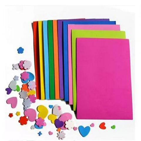 10pcs/lot Lowest Price 10 color A4 Thick Multicolor Sponge Foam Paper Fold scrapbooking Paper Craft DIY 21*29.7*0.1cm ► Photo 1/6