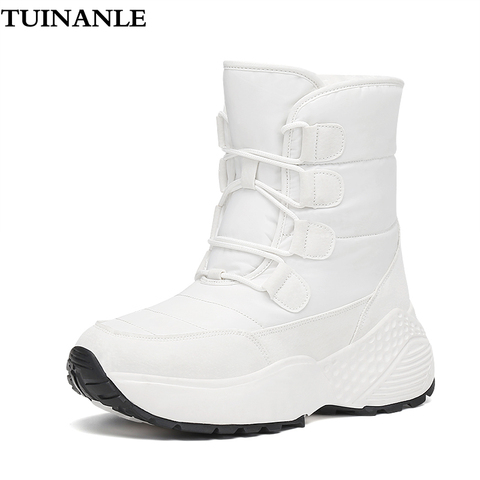 TUINANLE Boots Women High Quality Microfiber Soft Rubber Womens Designer Boots Short Plush Combat Boots for Women Botas De Mujer ► Photo 1/6