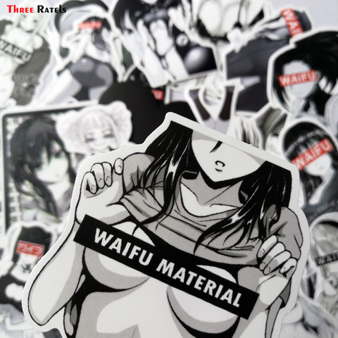 Three Ratels 30pcs Waifu Material Vinyl Suitcase Laptop Car Truck Anime Hentai Sexy Pinup Mang Girl Car Decal Stickers ► Photo 1/4