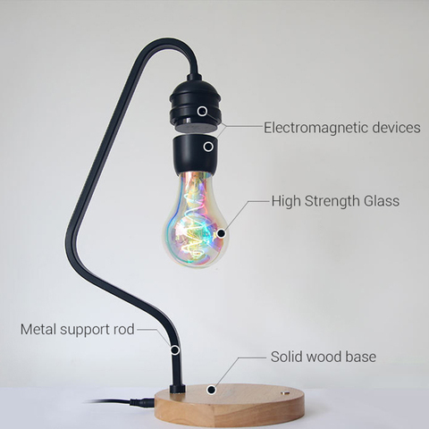 Magnetic Levitating Lamp Desk Floating Bulb for Unique Gift Room Decor magnet levitation Night Light  Wireless Charger for Phone ► Photo 1/1