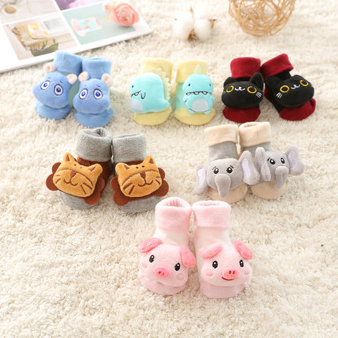 Baby Socks Floor Non-slip Cotton Cartoon Doll Socks with Bells Baby Girls Boys Soft Cute Boots ► Photo 1/6