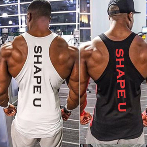 Summer New Hot Bodybuilding Fitness Singlets Muscle Vest For Men Tee basketball jersey Solid Gym Men Stringer Tank Tops ► Photo 1/6