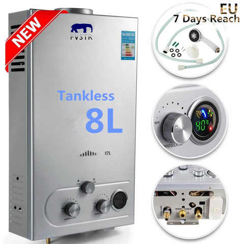 (Local stock) 8L tankless Flue Type 100% Quality  Lpg  Instant Hot Water Heater Propane Stainless Tankless Wash Shower Boiler ► Photo 1/6