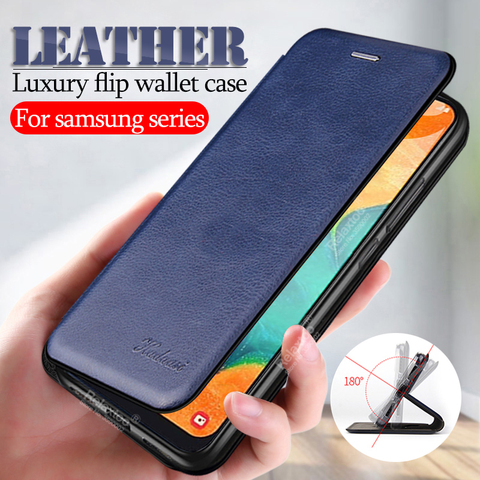 leather flip case For samsung Galaxy a10 a20 a30 a40 a50 a70 s8 s9 s10 note 10 plus s20 Ultra a51 a71 wallet cover coque fundas ► Photo 1/6