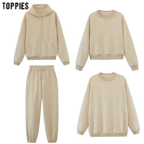 toppies womens tracksuits hooded sweatshirts 2022 autumn winter fleece oversize hoodies solid color jackets ► Photo 1/6