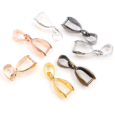50pcs/lot 5x14mm 6x17mm 8x20mm 7 Colors Plated Pendants Clasps Clips Bails Connectors Copper Charm Bail Beads Jewelry Findings ► Photo 1/6