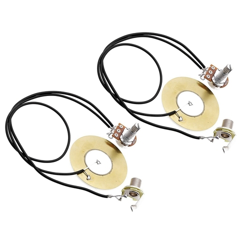 2Pcs 50MM Guitar Pickup Piezo Transducer Prewired Amplifier with 6.35MM Output Jack for Acoustic Guitar Ukulele Cigar Box Guitar ► Photo 1/6