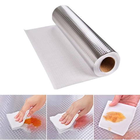 Self-adhesive Heat Resisting Waterproof Aluminum Foil Paper Grease-proof Oil-proof Leak-proof Wall Sticker Kitchen Supplies ► Photo 1/6