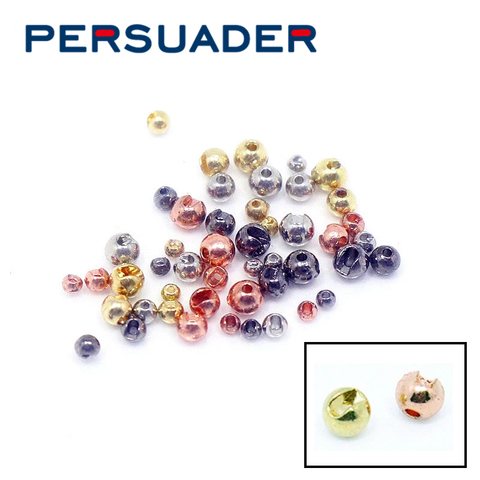 PERSUADER 50 pcs/set tungsten slotted fly tying head beads high tense counter sunk round nymph head ball fly fishing materials ► Photo 1/6