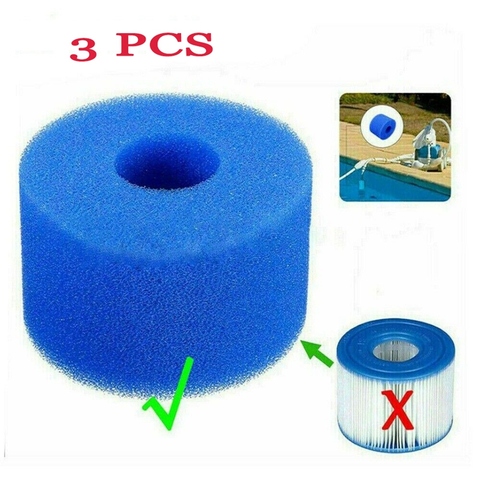 3PCS for Intex Pure Spa Reusable/Washable Foam Hot Tub Filter Cartridge S1 Type ► Photo 1/6