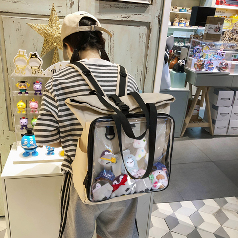 2022 Women Ita bag Backpack Clear Pocket With Large Display Layer School-bag With Laptop Girl's ItaBag Backpack Mochila H222 ► Photo 1/6