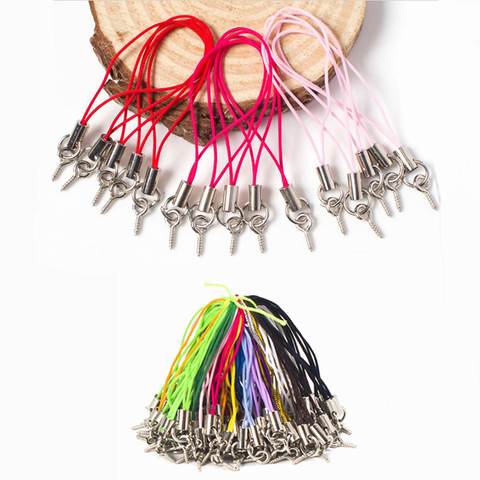 20pcs/lot Thread Cord DIY Bag Key Toys Phone Rings Clips Hanger  Holder Keychain DIY Keyfob Toys Phone Lanyard Accessories ► Photo 1/6