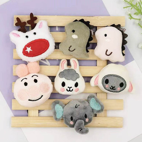 10Pcs/lot Cute Plush fabric sheep/dinosaur/elephant/deer padded appliques,kids headwear,garments accessories, DIY materials ► Photo 1/6