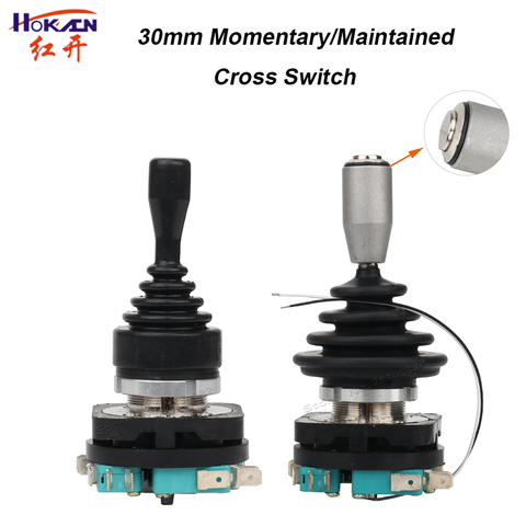 30mm Joystick Switch with Push Button Switch 4 position Momentary Latching  Monolever Cross Rocker Toggle Switch HKSF4 ► Photo 1/6