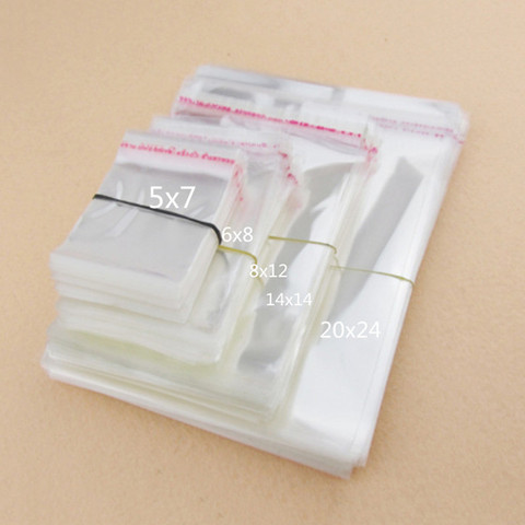 100pcs/lot 11 Size Transparent Cookie Packaging Bags Self-adhesive Plastic Biscuit Bag Wedding Candy Bags BOPP/Poly Bags ► Photo 1/6