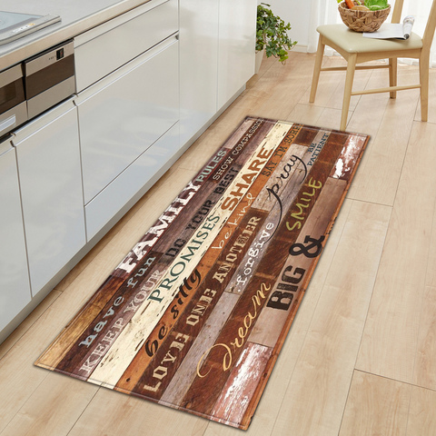 Nordic Kitchen Mat Bedroom Entrance Doormat Home Hallway Floor Decoration Living Room Carpet Wood grain Bathroom Anti-Slip Rug ► Photo 1/6
