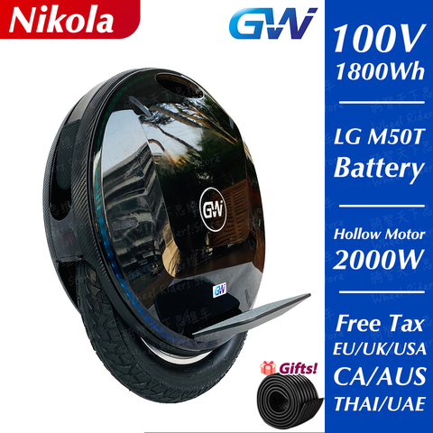 Gotway Nikola Plus Electric unicycle 100V 1845WH 1230WH 3000W,max speed 60km/h,battery life 120-160km,monowheel scooter 2022 ► Photo 1/6