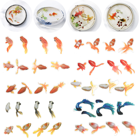 1pc 3D Resin Goldfish Sticker Material Crystal Epoxy Goldfish Painting Resin Painting Goldfish Stickers For DIY Making Findings ► Photo 1/6