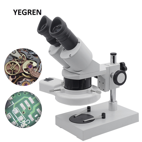 10X-20X-30X-40X Binocular Stereo Microscope Illuminated Industrial Microscope w/ WF10X Eyepiece for Watch Repair PCB Inspection ► Photo 1/6