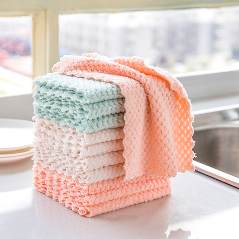 1pc Super soft Absorbent Microfiber Cleaning Cloth Anti-grease Wiping Rags Kitchen Efficient Washing Dish Kitchen Cleaning Towel ► Photo 1/5