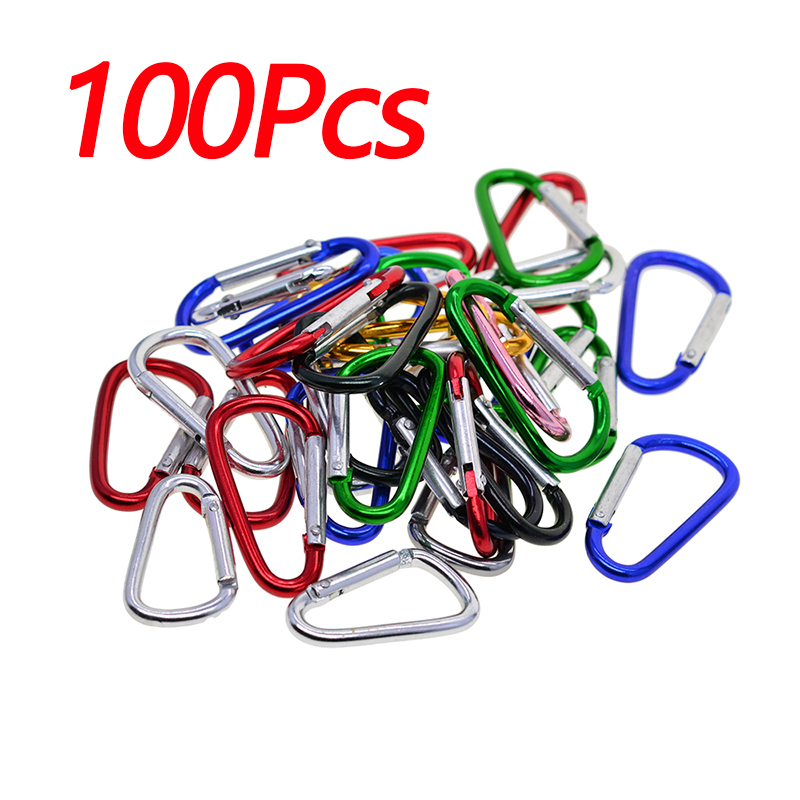 Small Outdoor Portable Buckles Multi purpose carabiner climbing hook 50/100 pcs mini Carabiner keychain Spring Belt lock Clip ► Photo 1/6