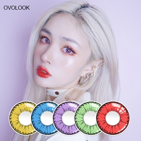 OVOLOOK 1 Pair Beautiful Lenses on the Eyes / Colored Eye Lenses /Colorful Contact lenses / Lenses for Anime Eyes/ Eye Color Len ► Photo 1/6