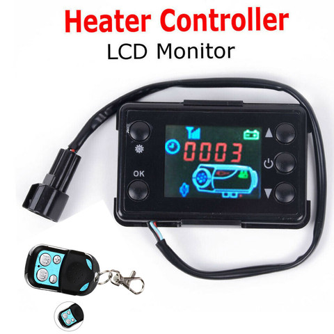 Universal 12V/24V LCD Monitor Switch+Remote Control Accessories For Car Track Diesels Air Heater Parking Heater Controller Kit ► Photo 1/6