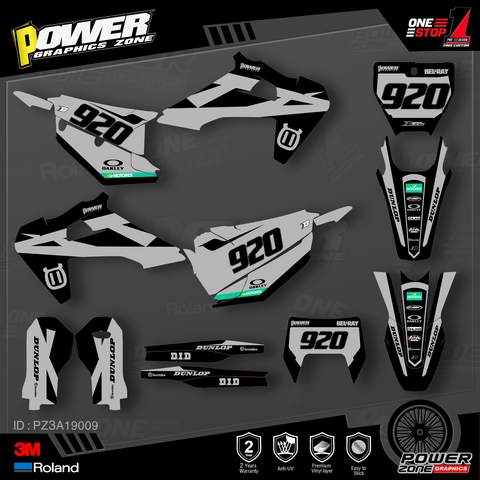 PowerZone Custom Team Graphics Decals 3M Stickers Kit For Husqvarna Decal  2022-N TC FC TX FX FS 2022-N TE FE 125-450CC 09 ► Photo 1/6