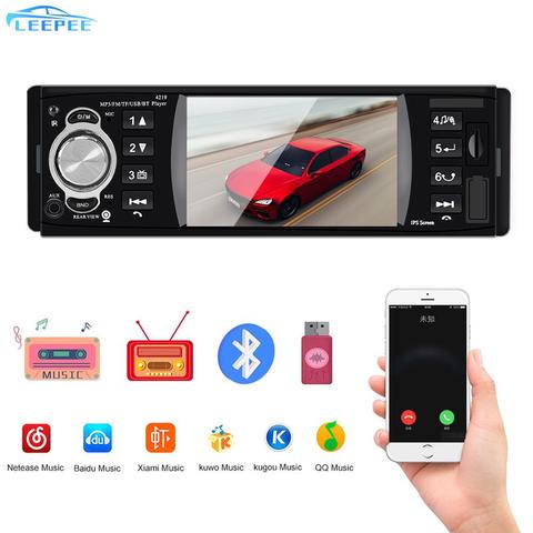 1 Din 4.1 Inch Car Radio Auto Parts TF USB Fast Charging Bluetooth 4.2 ISO Remote Multicolor Lighting Audio Video MP5 Player ► Photo 1/6