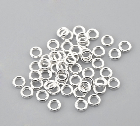DoreenBeads 500PCs Silver Color Soldered Closed Jump Rings Findings for DIY Jewelry Making  4mm(1/8