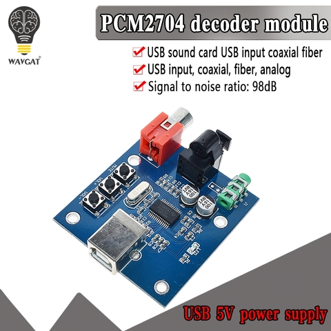 WAVGAT PCM2704 USB DAC USB Power fiber optic coaxial analog output for Raspberry Pi Raspbian RaspBMC Windows 7 need no drive ► Photo 1/6