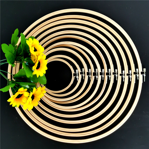 10-40cm Mini Wood Embroidery Cross Stitch Bamboo Hoop For Kit Ring Frame Large Sewing Thread Scissors Tools Accessories Decor ► Photo 1/6
