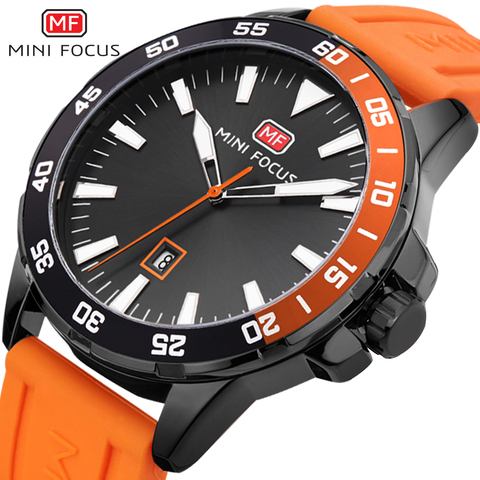 MINI FOCUS Luxury Brand Men's Watches Waterproof Quartz Fashion Sports Wristwatch Relogio Masculino Reloj Hombre Silicone Strap ► Photo 1/6