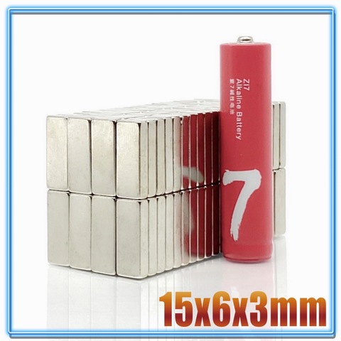 10/20/50/100/500Pcs 15x6x3 Neodymium Magnet 15*6*3 NdFeB Magnets Block Super Powerful Strong Permanent Magnetic imanes Block ► Photo 1/6
