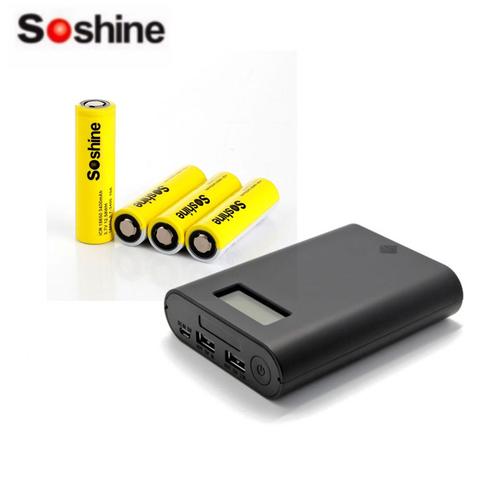 SoShine E3S LCD Display Portable Power Bank Charger With Soshine 18650 3.7V 3400mAh 3C Li-ion Rechargeable Battery ► Photo 1/6