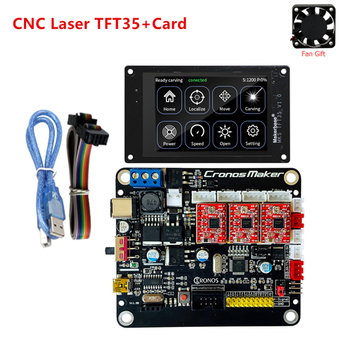 GRBL 1.1 OFFLINE monitor TFT35 display MKS DLC control board Cronosmaker CNC plate CNC 3018 pro upgrade kits CRONOS controller ► Photo 1/5