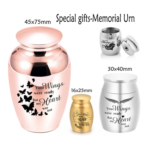 Angel Wings Small Urns for Human Ashes Holder Pet Dog Cat Bird Mini Cremation Urns for Ashes Alloy Metal Memorial Ash 5 Colors ► Photo 1/5