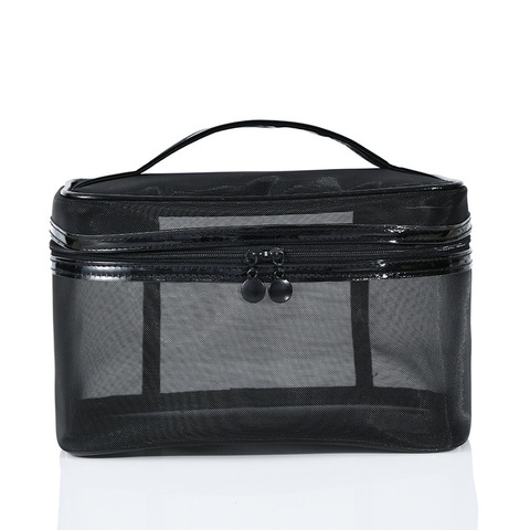 1PCS Women Men Necessary Portable Cosmetic Bag Transparent Travel Organizer Fashion Large Black Toiletry Bags Makeup Pouch ► Photo 1/6