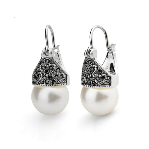 Iutopian Brand Vintage Retro  Simulated Pearl Hoop Earrings For Women Brincos Anti-allergy Retro Jewelry Gift Jewelry 1#RG85581 ► Photo 1/6