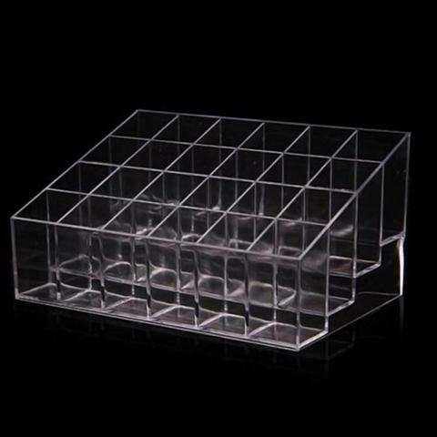 24 Compartment Transparent Cosmetics Display Stand Lipstick Organizer Case ► Photo 1/5