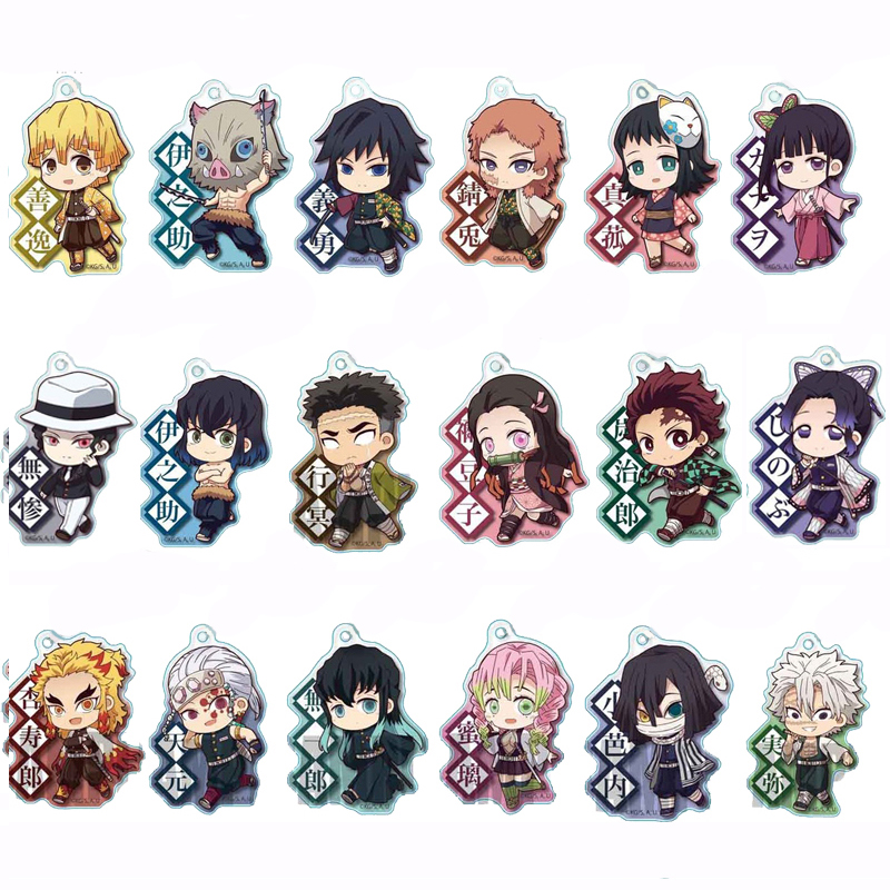 Buy Online Anime Demon Slayer Kimetsu No Yaiba Keychain Cute Acrylic Tanjirou Nezuko Agatsuma Zenitsu Rengoku Kyoujurou Key Chain Jewelry Alitools