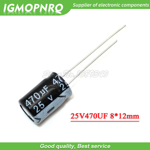 20PCS 25V470UF 8*12mm 470UF 25V 8*12 Aluminum electrolytic capacitor ► Photo 1/1