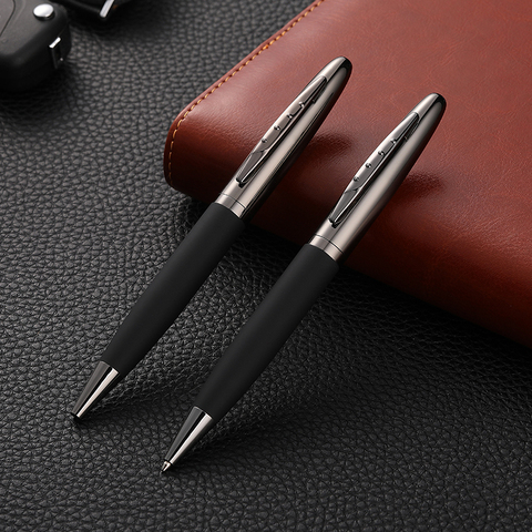 Guoyi C015 ballpoint pen revolving core metal leather high-end business office gifts and corporate logo custom signature pen ► Photo 1/6