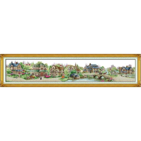 European town home decor cross-stitch sets diy embroidery needlework kits painting counted print on canvas DMC 11/14ct landscape ► Photo 1/5