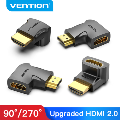 Vention HDMI Adapter 90 270 Degree Right Angle HDMI Male to HDMI Female Cable Converter for HDTV PS4 PS5 Laptop 4K HDMI Extender ► Photo 1/6