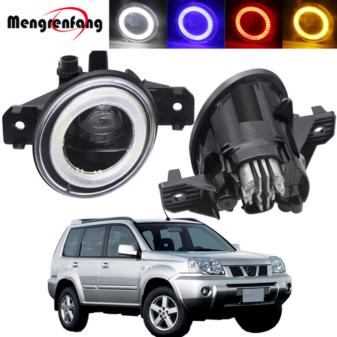 2in1 Car Right + Left LED Fog Light Assembly Angel Eye Daytime Running Lamp DRL 30W 8000LM 12V For Nissan X-Trail T30 2001-2006 ► Photo 1/6