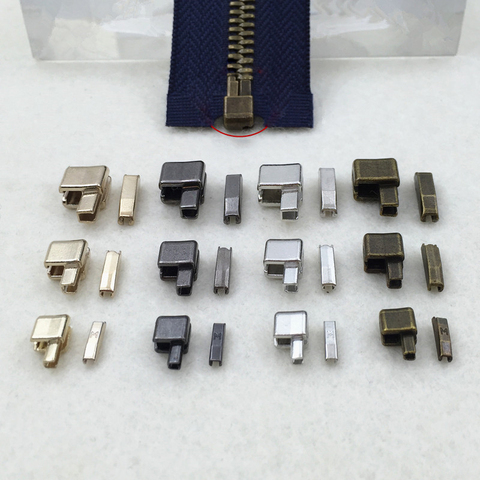 5 Sets/Lot Metal Repair Zipper Stopper Open End Zipper Stopper For Clothing DIY Sewing Zipper Accessories ► Photo 1/6
