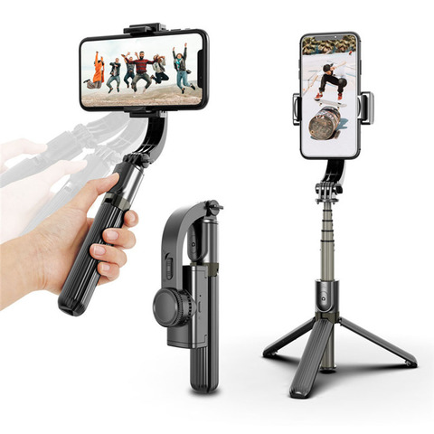 Mobile Phone Wireless Bluetooth Selfie Stick Tripod Anti-shake Handheld Balance Stabilizer ► Photo 1/6